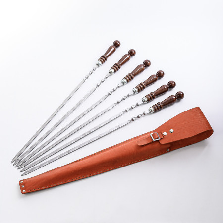 A set of skewers 670*12*3 mm in an orange leather case в Брянске