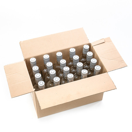 20 бутылок "Фляжка" 0,5 л с пробками гуала в коробке в Брянске